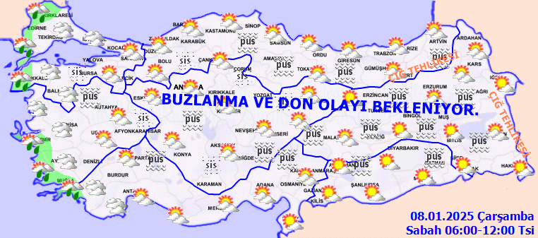 Buzlanma ve Çığ Tehlikesi Uyarısı